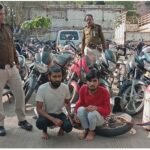 देवास : मोटरसाइकिल चोरी के तीन आरोपी पुलिस की गिरफ्त में गैस कटर से काटकर स्क्रैप में बेचते थे सामान।